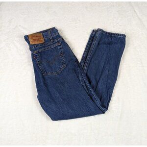 Vintage Levis Jeans Mens 34x30 Blue Slim Straight Dark Wash Preppy 90s Denim